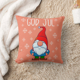 God Jul, Swedish Tomte Gnome, Scandinavian Merry Cushion