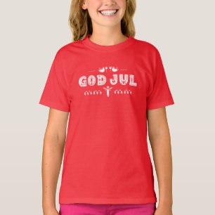 God Jul Swedish Ugly Christmas Scandinavian Script T-Shirt