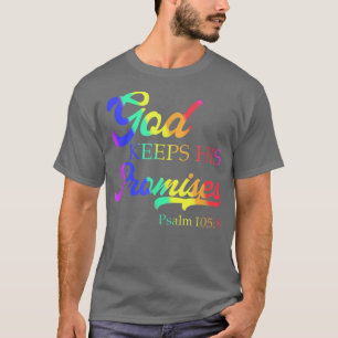 God Keeps His Promises Psalm 1058 Christian Rainbo T-Shirt
