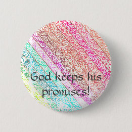 "God Keeps His Promises!" Rainbow Button