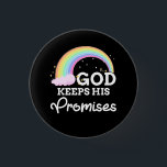 God Keeps His Promises Rainbow Religious Jesus Lov 3 Cm Round Badge<br><div class="desc">Share the Hope and Faith you have in Jesus Christ. This Novelty Christian design To Proudly Share your Trust God . Pray God, read your bible, go to church, help one another, and have faith-in Jesus Christ during these hard times.. Normal Is Not Coming Back But Jesus Is tee is...</div>