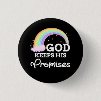 God Keeps His Promises Rainbow Religious Jesus Lov 3 Cm Round Badge