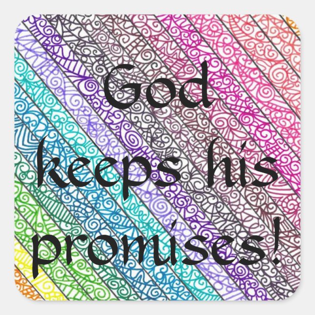 "God Keeps His Promises!" Square Stickers (Front)