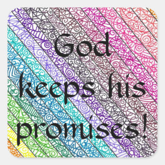 "God Keeps His Promises!" Square Stickers