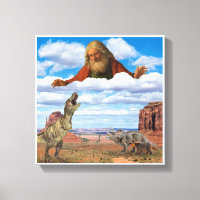 God Killing the Dinosaurs Canvas Print Wall Art