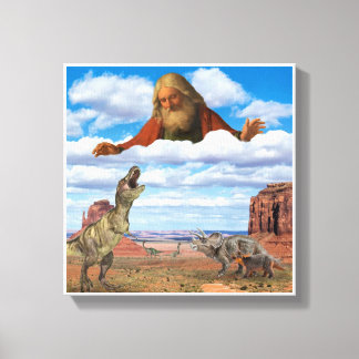God Killing the Dinosaurs Canvas Print Wall Art
