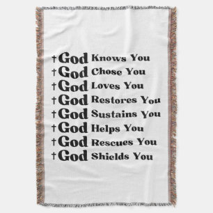 God Knows You, Loves You, Restores & Rescue You Throw Blanket