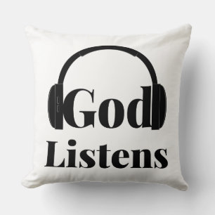 God Listens Faith Based Quote Cushion