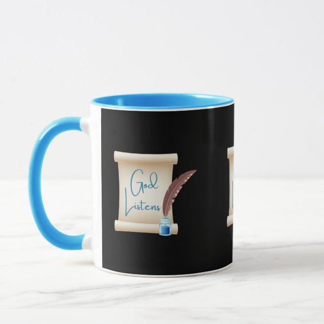 God Listens Writing Two-Tone Mug (Left)