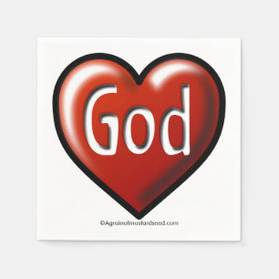 God love heart napkin