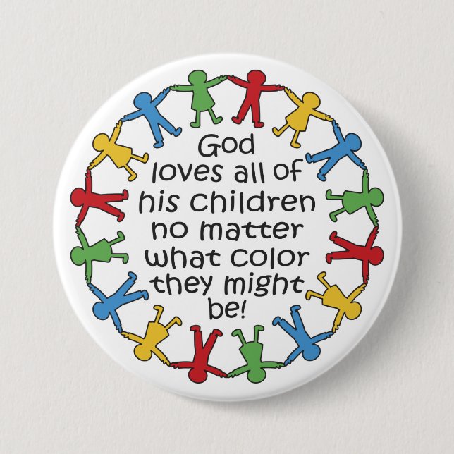 God Loves All 7.5 Cm Round Badge (Front)