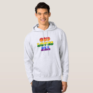 "God Loves All" Gay/LGBTQIA+/Queer Christian Pride Hoodie