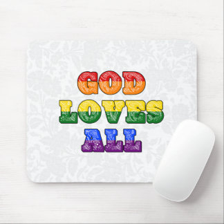 "God Loves All" Gay/LGBTQIA+/Queer Christian Pride Mouse Mat
