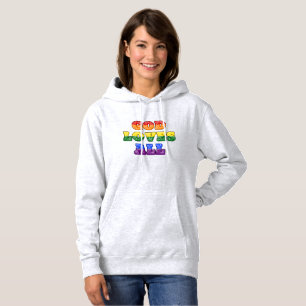 "God Loves All" LGBTQIA+/Queer Christian Pride Hoodie