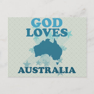 God Loves Australia Postcard