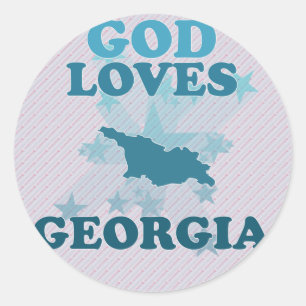 God Loves Georgia Classic Round Sticker