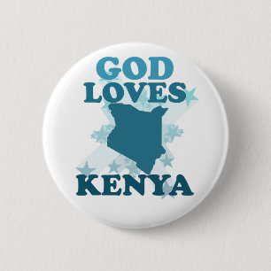 God Loves Kenya 6 Cm Round Badge