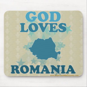 God Loves Romania Mouse Mat