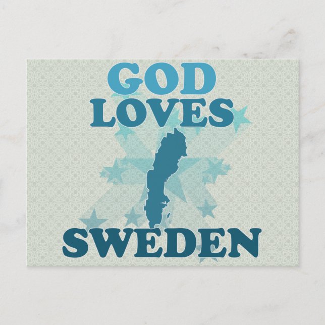 God Loves Sweden Postcard (Front)