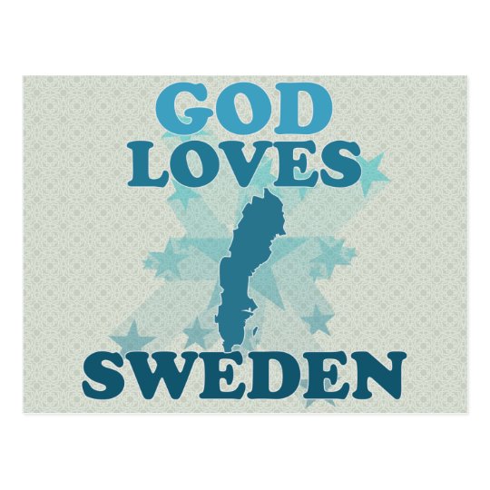 God Loves Sweden Postcard