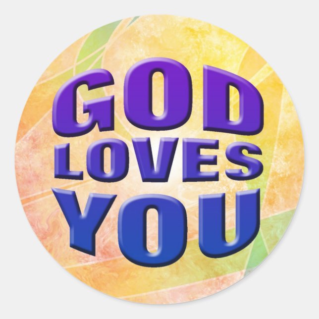 God Loves You #2 Classic Round Sticker (Front)