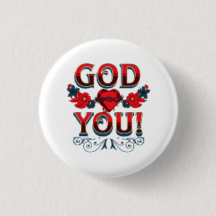 God Loves You 3 Cm Round Badge