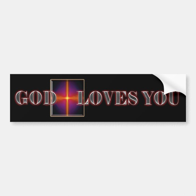 God Loves You Bumper Sticker (Front)