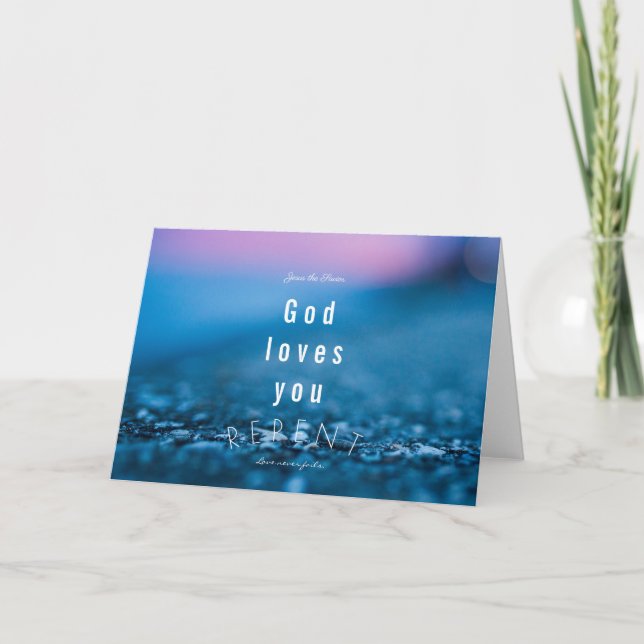 God loves you, Christian custom folded card (Front)