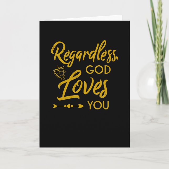 God Loves You Christian Faith Quote Card (Front)