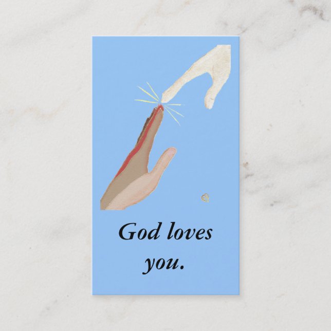God loves you, Energy and Multi-racial Hands Cards (Front)