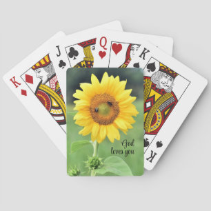 God Loves You Happy Sunflower Playing Cards