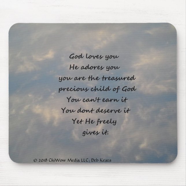 God Loves You Mouse Mat (Front)