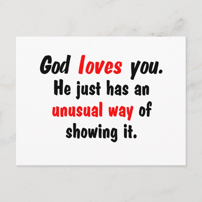 God loves you. postcard (Front)