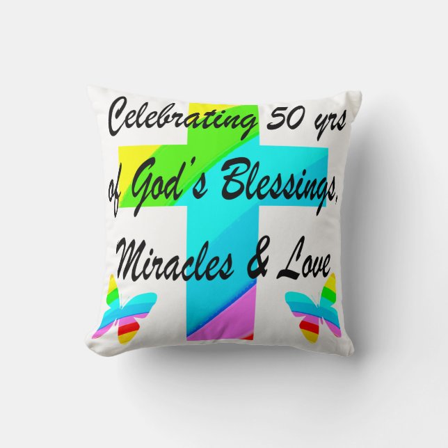 GOD LOVING 50TH CUSHION (Front)