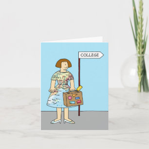 God Luck Off to College for Her Card