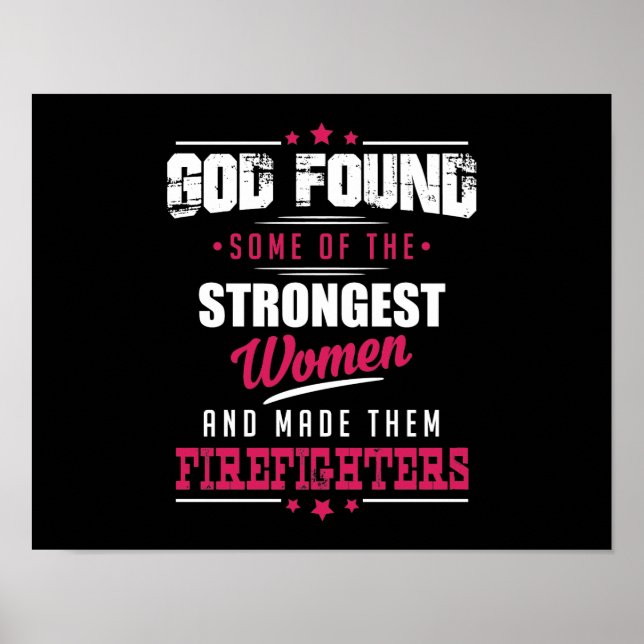 God Made Firefighters Hilarious Profession Design Poster (Front)