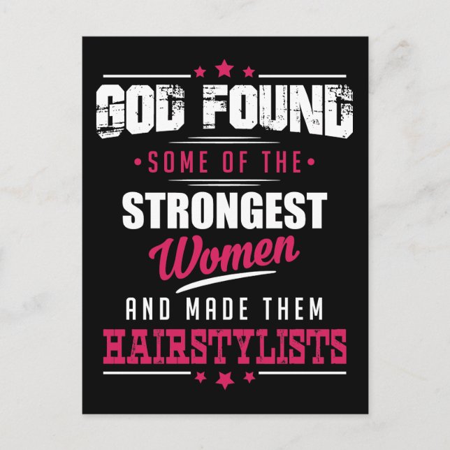 God Made HairStylists Hilarious Profession Design Postcard (Front)