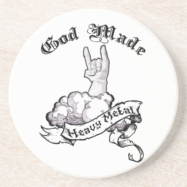 God made heavy metal coaster (Front)