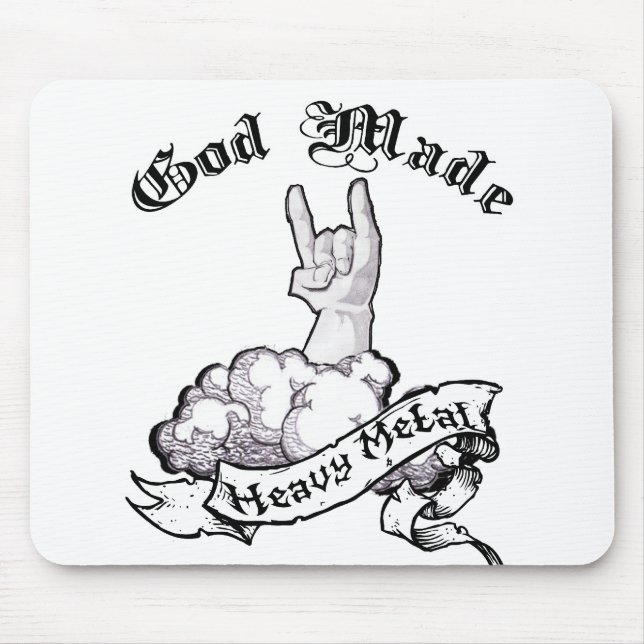 God made heavy metal mouse mat (Front)