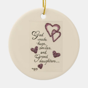 God made hugs coloured drawing saying ceramic orn ceramic tree decoration