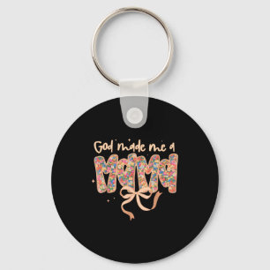 God Made Me A Mama Coquette Bow Christian Jesus Ha Key Ring