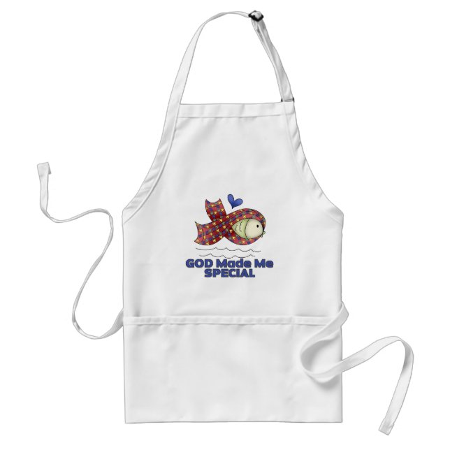 God Made Me Special Autism Fish Symbol Standard Apron (Front)