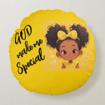 GOD  made me special Round Pillow