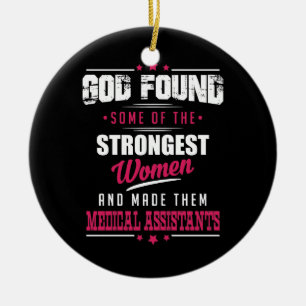 God Made Medical Assistants Hilarious Profession Ceramic Tree Decoration