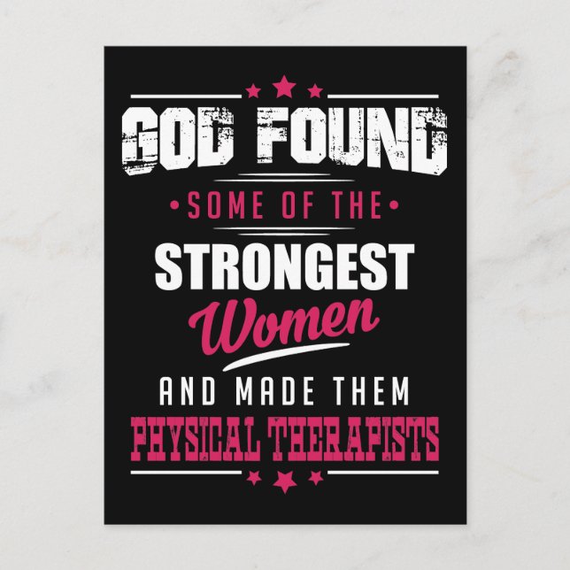 God Made Physical Therapists Hilarious Profession Postcard (Front)