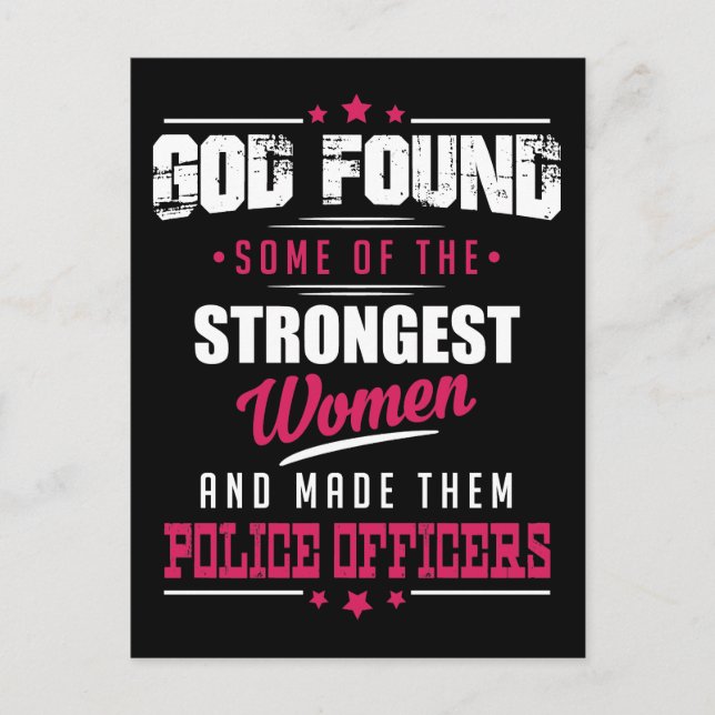 God Made Police Officers Hilarious Profession Dsgn Postcard (Front)