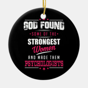 God Made Psychologists Hilarious Profession Design Ceramic Tree Decoration