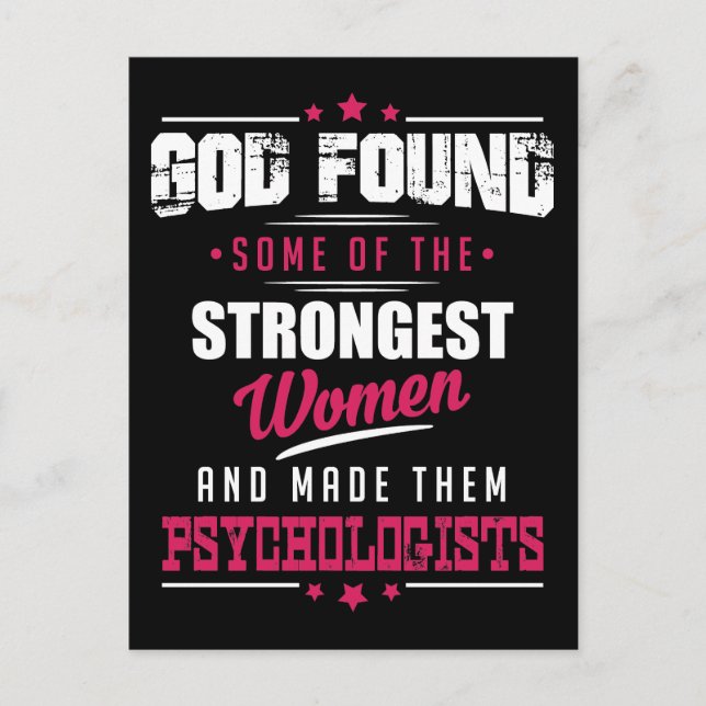 God Made Psychologists Hilarious Profession Design Postcard (Front)