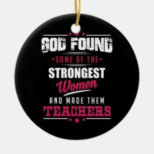 God Made Teachers Hilarious Profession Design Ceramic Tree Decoration