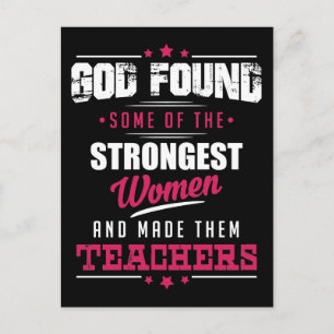 God Made Teachers Hilarious Profession Design Postcard